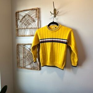 Vintage 90’s | Kids Peridot Sweater | Yellow Striped | Size 28 Medium
